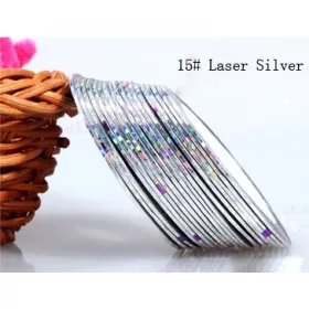 Díszítő csík / szál - laser silver 