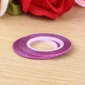 Díszítő szál / csík - csillámos lila 1mm