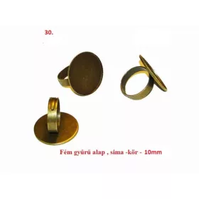 Fém gyűrű alap sima kör 14mm (30.)