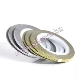Díszítő szál / csík - csillámos arany 1mm