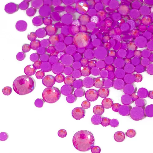 Sötétben világító strassz - lilás pink - 250db