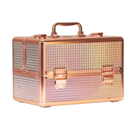 Kozmetikai bőrönd / táska - holo rose gold (K105-7H)