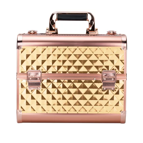 Kozmetikai bőrönd / táska - holo rose gold (K105-7H)
