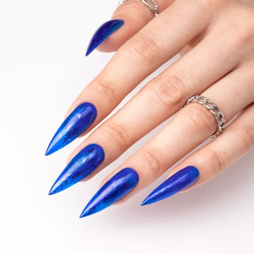 Molly Nails Crystal glass Top Blue- üveg hatású, kék színű fényzselé