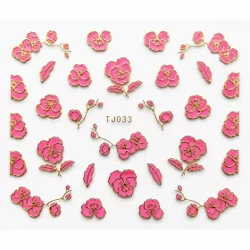 3D matrica - TJ033 (virág-pink-arany)