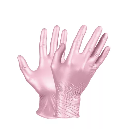 Beaute Luxe nitril kesztyű - pink gyöngyházfényű (XS) 50db