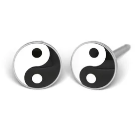 Fülbevaló - yin yang - natúr szín 