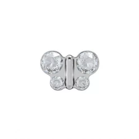 Fülbevaló - Pillangó Crystal - natúr szín 