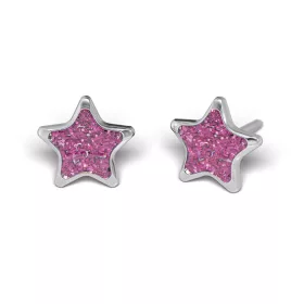 Fülbevaló - Pink csillag - natúr szín 