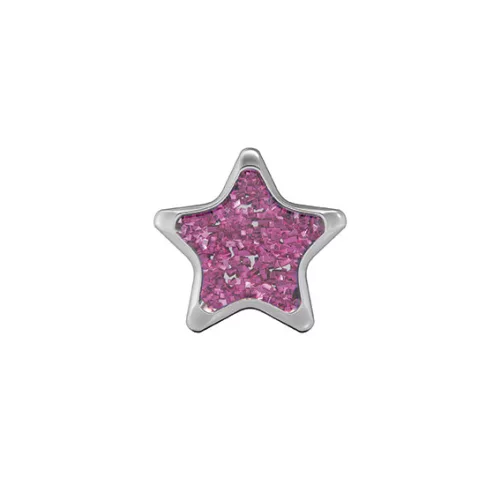 Fülbevaló - Pink csillag - natúr szín 