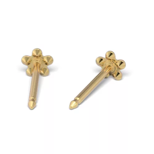 Fülbevaló - margaréta Rózsaszín & ab crystal - arany szín (3mm!)