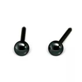 Fülbevaló -  Gömb, Natúr, Fekete (DLC bevonat) 3mm
