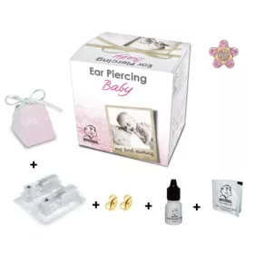   BabyBox - Fülbevaló - margaréta rózsaszín & crstal ab kővel - arany szín