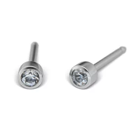 Rövid szárú 2mm-es crystal kővel natúr színű