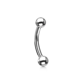   Hajlított szárú - banán - piercing, golyó végekkel (ezüst színű)