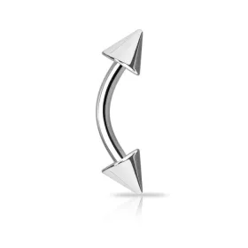   Banán piercing titánból 8mm, tüske végekkel (ezüst színű)
