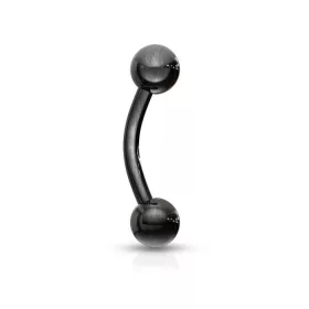   Hajlított szárú - banán - piercing, golyó végekkel (fekete színű)