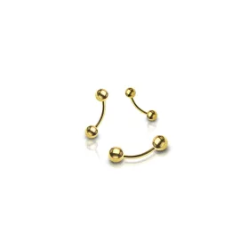   Hajlított szárú - banán - piercing, golyó végekkel (arany színű)