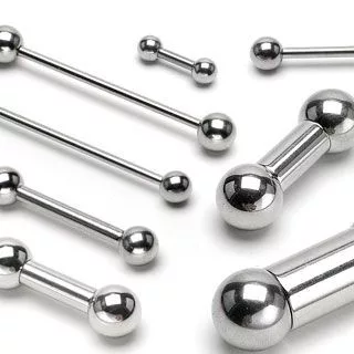 Barbell golyó végekkel 35mm hosszú (ezüst színű)