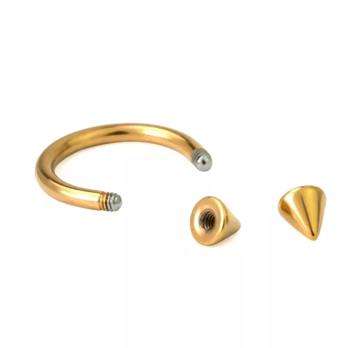 Patkó piercing tüskével,  arany színű