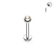 Labret mini kristállyal (ezüst színű, crystal ab kővel)