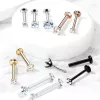 Push-in labret  (arany színű, 2mm crystal kővel)