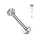 Push-in labret (ezüst színű, 2mm crystal kővel)