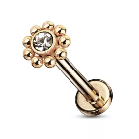   Labret belső menettel, apró golyócskákkal (rosegold szín)