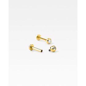   Titán labret belső menettel, köves golyóval (arany szín)