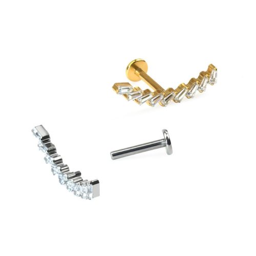 Titán labret kőívvel  (arany szín)