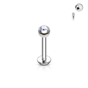   Labret mini kristállyal (ezüst színű, világoskék kővel)