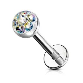   Labret kristály kövekkel (ezüst színű, crystal ab kövekkel)