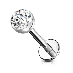   Labret kristály kövekkel (ezüst színű, crystal kövekkel)