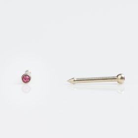   Orrlyukasztó - pink kővel - pezsgő szín 2mm (Medisept készülékhez)