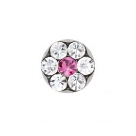 Margaréta Crystal - Pink kővel - natúr szín