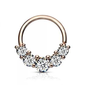   Egyszerű, végtelen karika, különböző méretű kövekkel (rose gold színű)