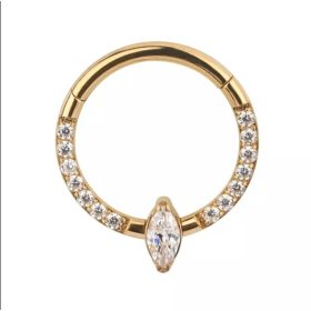   Csuklós titán karika kősorral ovális kővel (arany szín)