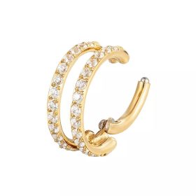 Csuklós titán dupla karika - kősorral (arany szín)