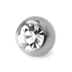 Piercing golyó 4mm ezüst színű (crystal)