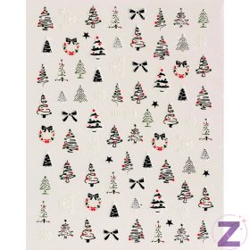 Karácsonyi öntapadó matrica - DH983 ezüst
