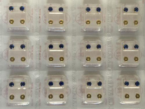 Karmos foglalatú 6mm - arany szín - sötétkék