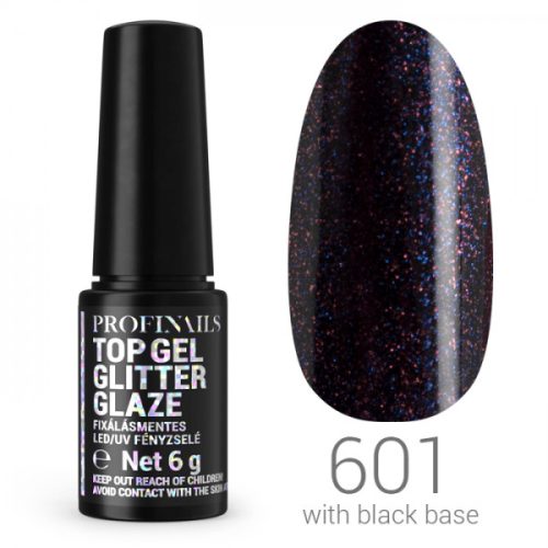 Profinails Top Gél Glitter Glaze fixálásmentes LED/UV fényzselé 6g No. 601