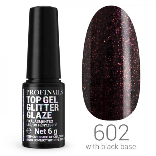 Profinails Top Gél Glitter Glaze fixálásmentes LED/UV fényzselé 6g No. 602