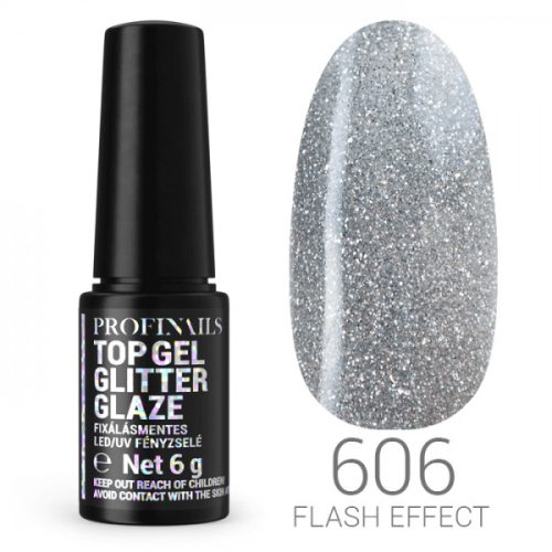 Profinails Top Gél Glitter Glaze fixálásmentes LED/UV fényzselé 6g No. 602