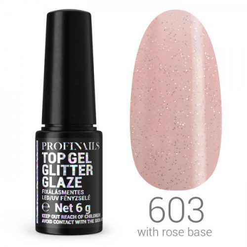 Profinails Top Gél Glitter Glaze fixálásmentes LED/UV fényzselé 6g No. 603