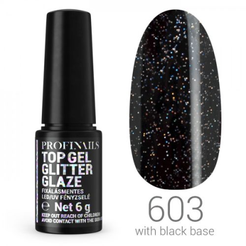 Profinails Top Gél Glitter Glaze fixálásmentes LED/UV fényzselé 6g No. 603