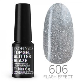   Profinails Glitter Glaze Flash Effekt fixálásmentes LED/UV fényzselé 6g No. 606