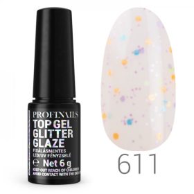   Profinails Glitter Glaze Flash Effekt fixálásmentes LED/UV fényzselé 6g No. 611
