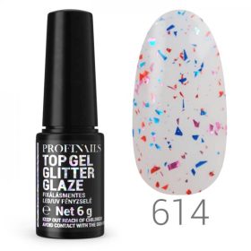   Profinails Glitter Glaze Flash Effekt fixálásmentes LED/UV fényzselé 6g No. 614