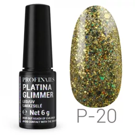 Profinails Platina Glimmer LED/UV lakkzselé 6g P-20